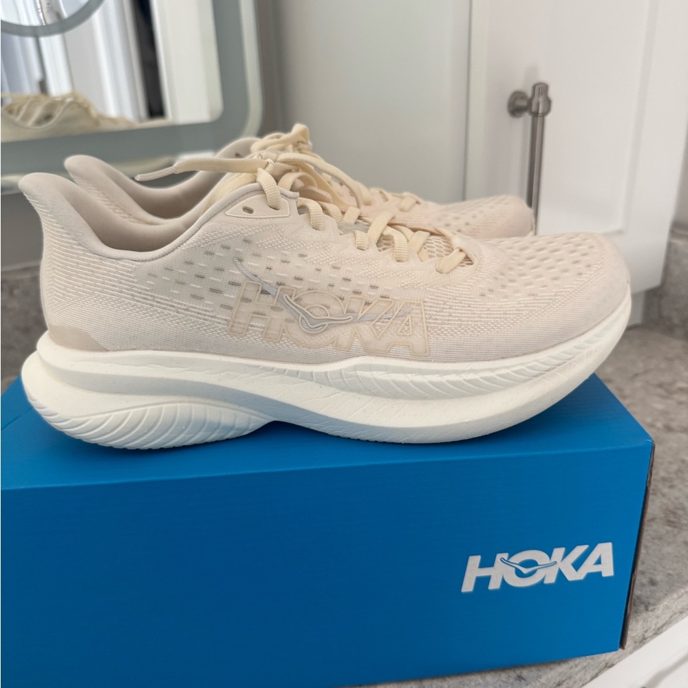 Hoka Women's Athletic Shoes in Cream/White